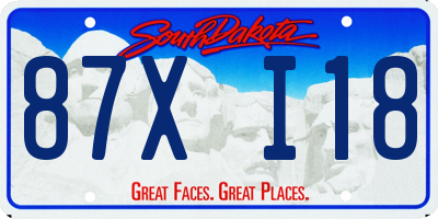 SD license plate 87XI18