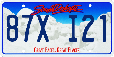 SD license plate 87XI21