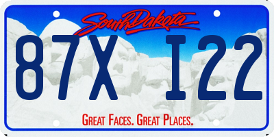SD license plate 87XI22