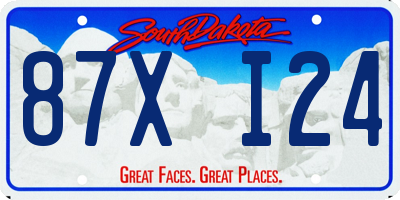 SD license plate 87XI24