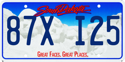 SD license plate 87XI25