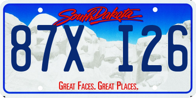 SD license plate 87XI26