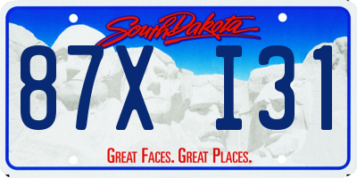 SD license plate 87XI31