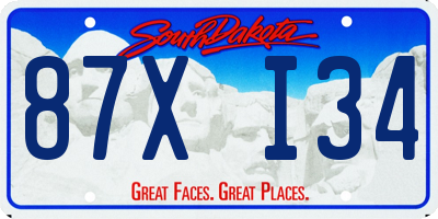 SD license plate 87XI34
