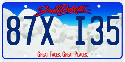 SD license plate 87XI35
