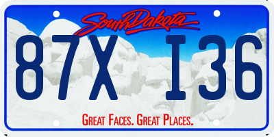 SD license plate 87XI36