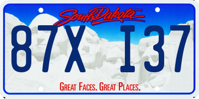 SD license plate 87XI37
