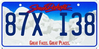SD license plate 87XI38