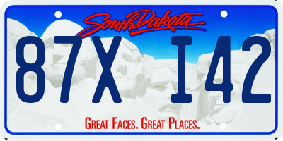 SD license plate 87XI42