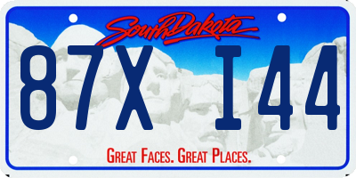 SD license plate 87XI44