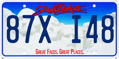 SD license plate 87XI48