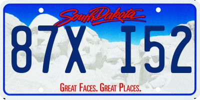 SD license plate 87XI52
