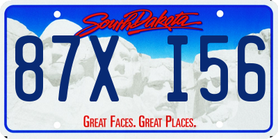 SD license plate 87XI56