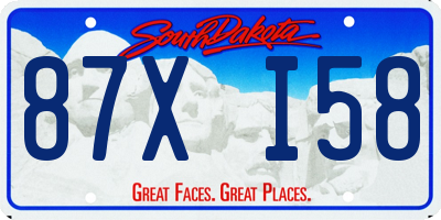 SD license plate 87XI58