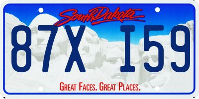 SD license plate 87XI59