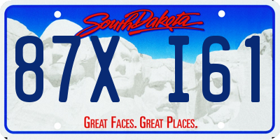 SD license plate 87XI61