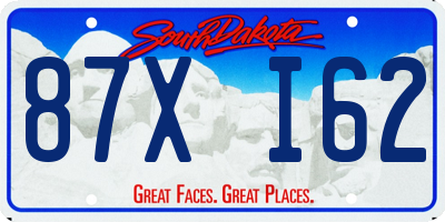 SD license plate 87XI62