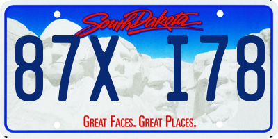 SD license plate 87XI78