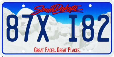 SD license plate 87XI82