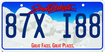 SD license plate 87XI88