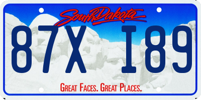 SD license plate 87XI89