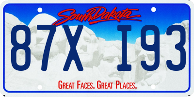 SD license plate 87XI93
