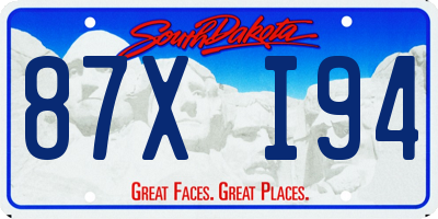 SD license plate 87XI94