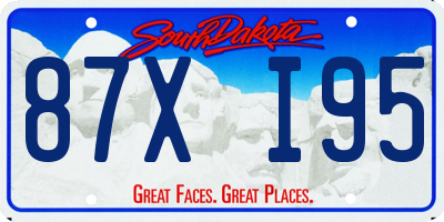 SD license plate 87XI95