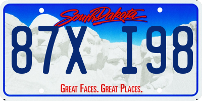 SD license plate 87XI98