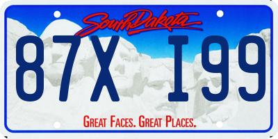 SD license plate 87XI99