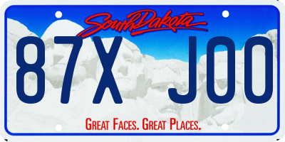 SD license plate 87XJ00