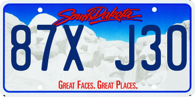 SD license plate 87XJ30
