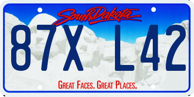 SD license plate 87XL42