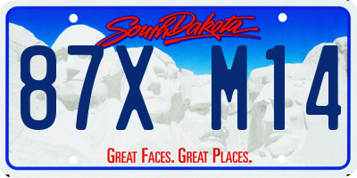 SD license plate 87XM14