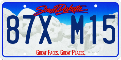 SD license plate 87XM15