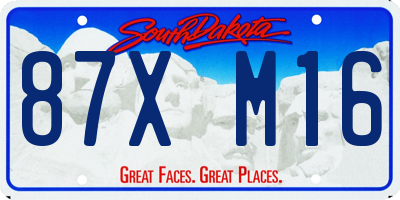 SD license plate 87XM16