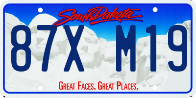 SD license plate 87XM19