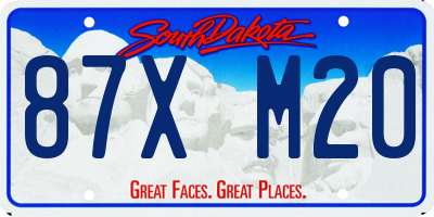 SD license plate 87XM20
