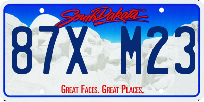 SD license plate 87XM23