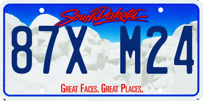 SD license plate 87XM24