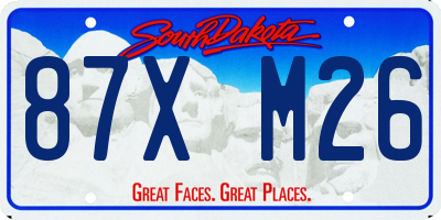 SD license plate 87XM26