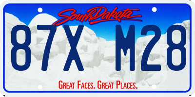 SD license plate 87XM28