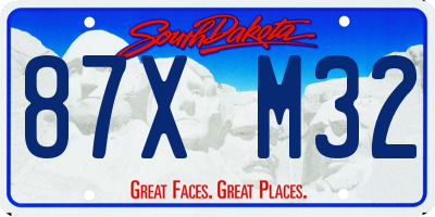 SD license plate 87XM32
