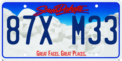 SD license plate 87XM33