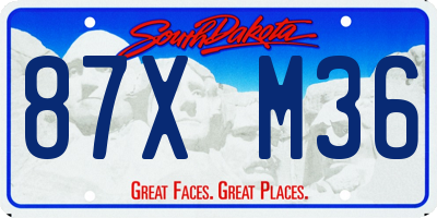 SD license plate 87XM36