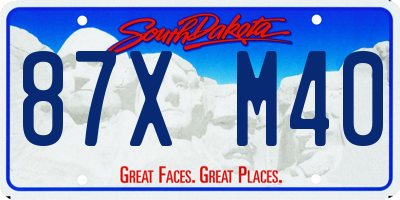SD license plate 87XM40