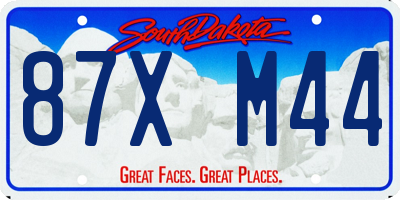SD license plate 87XM44