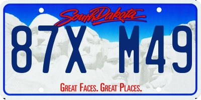 SD license plate 87XM49