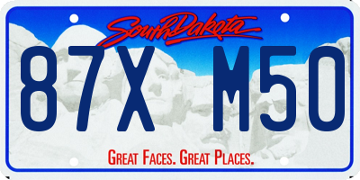 SD license plate 87XM50