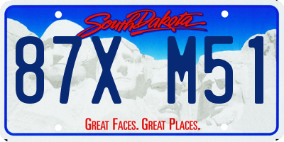 SD license plate 87XM51